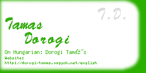 tamas dorogi business card